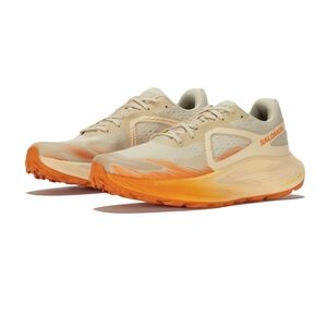 Salomon Light Tan and Vibrant Orange Trail Shoes
